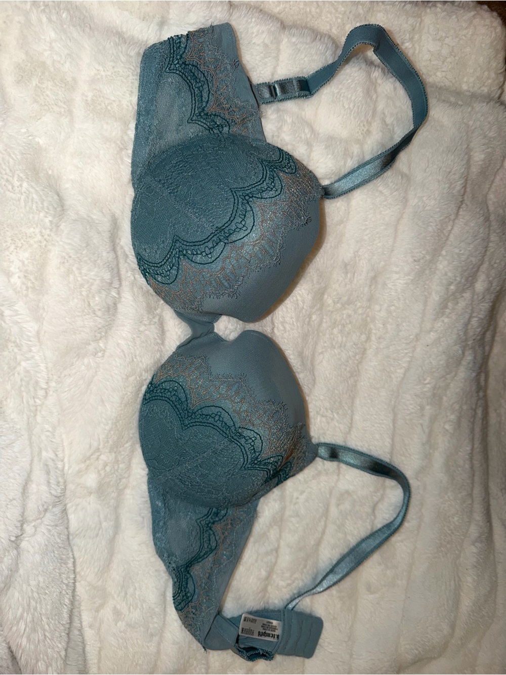Lace-Trim Padded b.tempt’d Bra in Teal